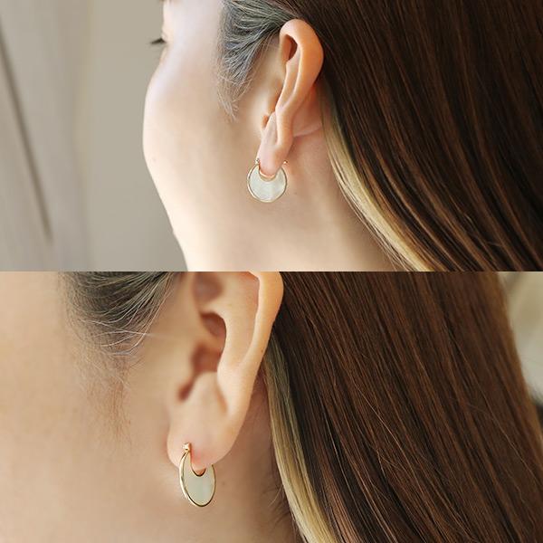 白蝶貝クリップ式ピアスK18 新品