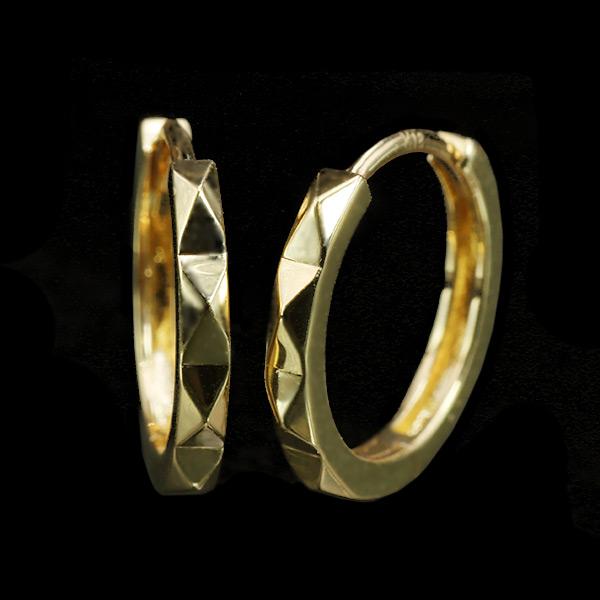 Oro オーロ ダイヤカット メタル ピアス K18 K10対応の画像