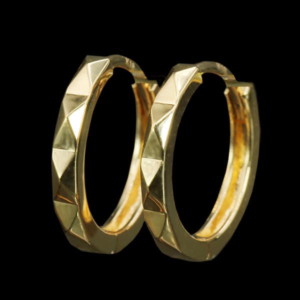Oro オーロ ダイヤカット メタル ピアス K18 K10対応の画像