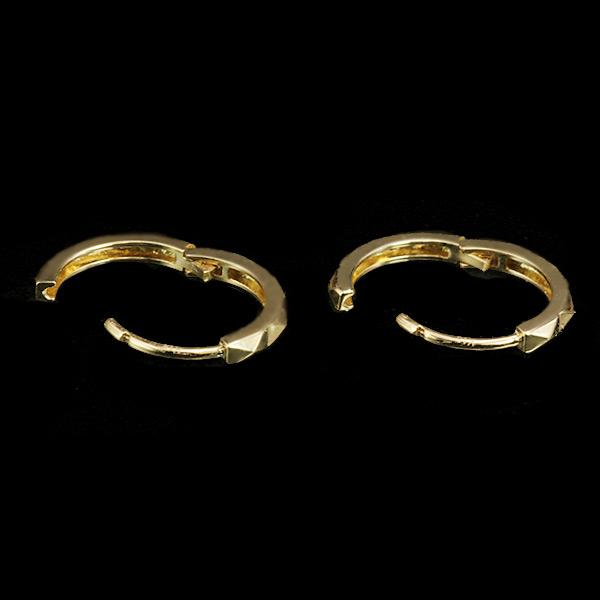 Oro オーロ ダイヤカット メタル ピアス K18 K10対応の画像
