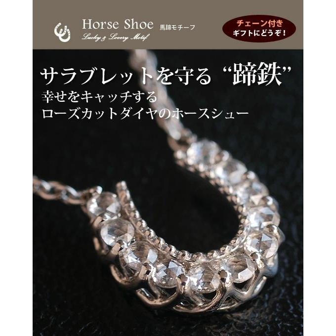 ローズカットダイヤモンド ホースシュー ペンダントネックレス PT900 K18 K10対応 誕生石 4月 |  | 07