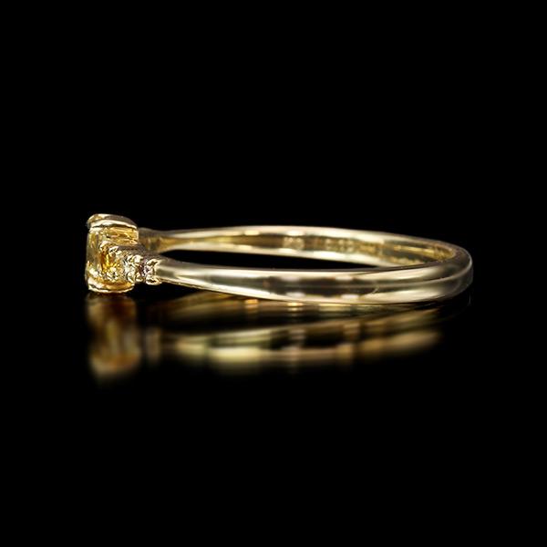 限定1本 K18YG UV蛍光 0.1ct ローズカットダイヤモンド マルチカラーダイヤモンド リング  12号 サイズ変更承ります 誕生石4月の画像