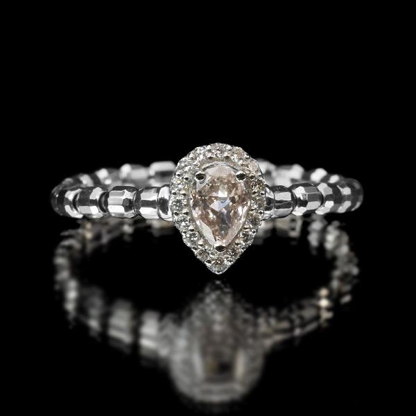 限定1本 PT950 0.219ct 桜カラーピンクダイヤモンド ペアシェイプ 0.06