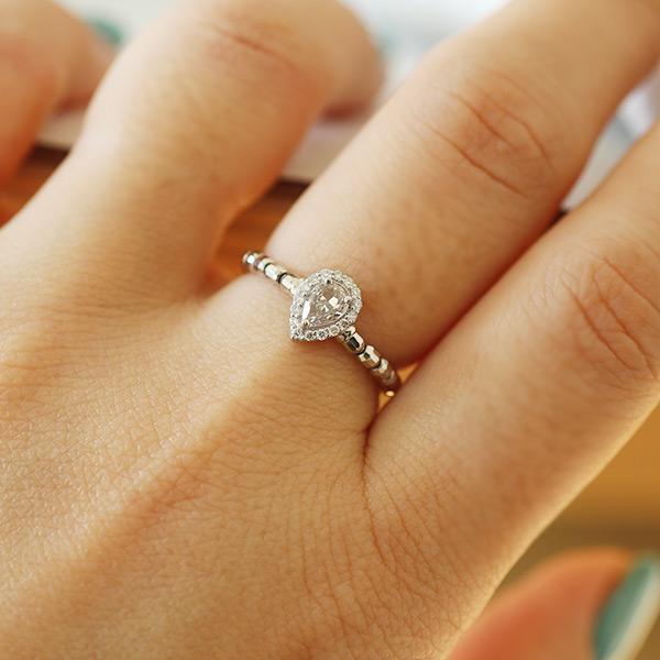 限定1本 PT950 0.219ct 桜カラーピンクダイヤモンド ペアシェイプ 0.06