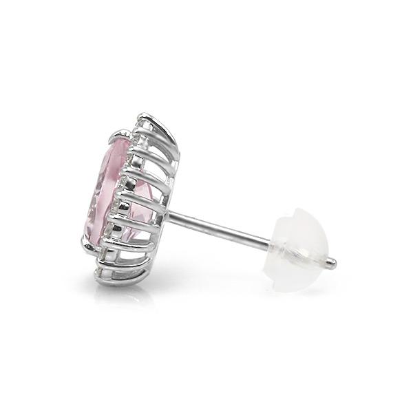 限定１ペア PT900 1.34ct モルガナイト ペアシェイプ 0.22ct ダイヤモンド ピアス 誕生石4月の画像