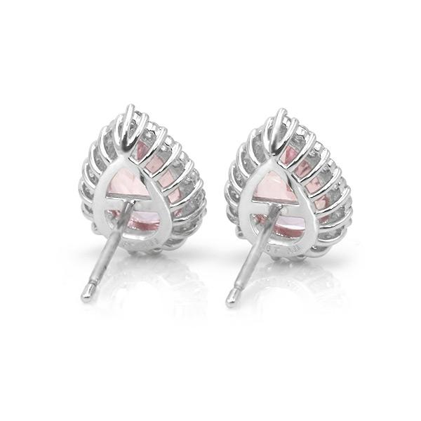 限定１ペア PT900 1.34ct モルガナイト ペアシェイプ 0.22ct ダイヤモンド ピアス 誕生石4月の画像