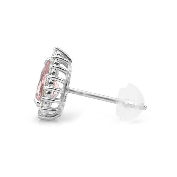 限定１ペア PT900 0.7ct モルガナイト ペアシェイプ 0.2ct ダイヤモンド ピアス 誕生石4月の画像
