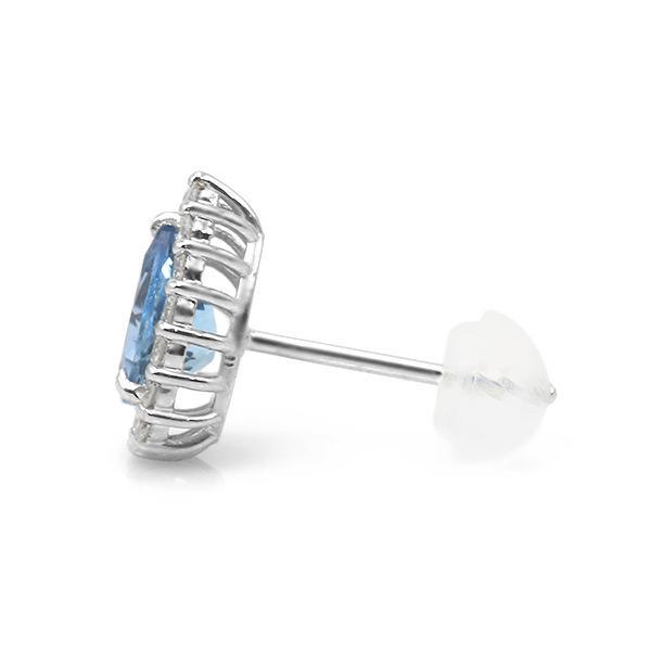 限定１ペア PT900 0.62ct アクアマリン ペアシェイプ 0.2ct ダイヤモンド ピアス 誕生石3月の画像