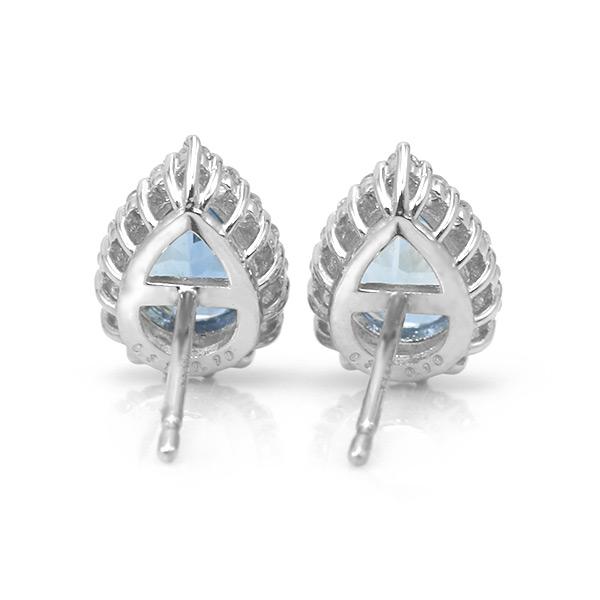 限定１ペア PT900 0.62ct アクアマリン ペアシェイプ 0.2ct ダイヤモンド ピアス 誕生石3月の画像