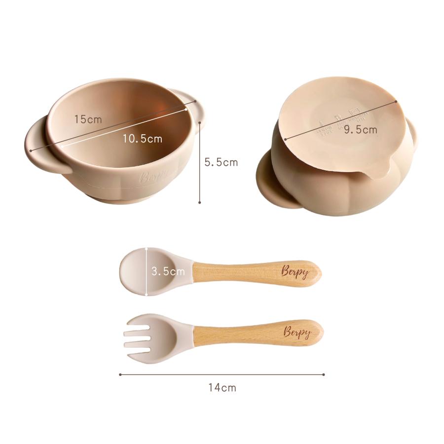 パンプキン ベビー食器セット シリコン ストローマグ プレート ボウル スプーン フォーク 離乳食 赤ちゃん 出産祝い ギフトの画像
