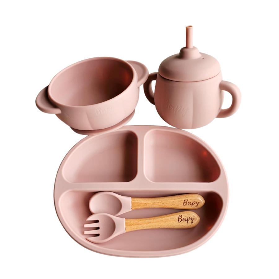 Berpy（バーピー） パンプキン ベビー食器セット シリコン ストロー