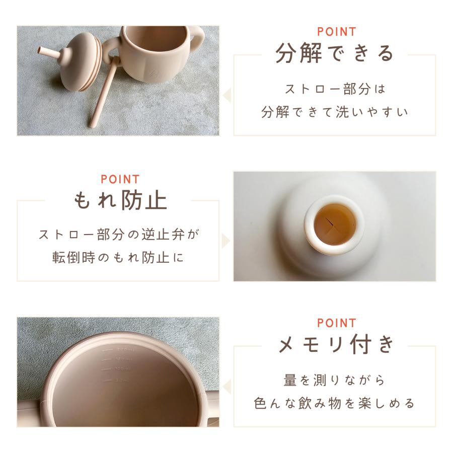 パンプキン ベビー食器セット シリコン ストローマグ プレート ボウル スプーン フォーク 離乳食 赤ちゃん 出産祝い ギフトの画像