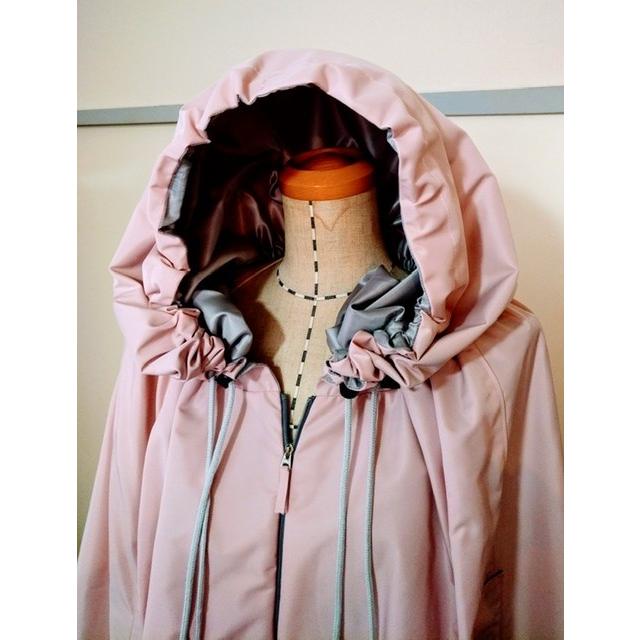 蒸気を逃がさない よもぎ蒸し用フード付き完全防水マント 商品詳細画像 ボディ生地アッシュピンク フード裏地グレー Mwpjgd64 身体に優しいショップ 通販 Yahoo ショッピング