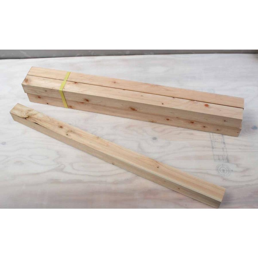 桧角材 6cmｘ6cmｘ１ｍ＝990mm (4本組)（木材 角材）DIY 木材 天然木 桧 ひのき 無塗装 国産
