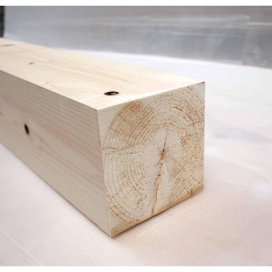 桧角材12cmｘ12cmｘ185cm（木材 角材） 約185cmx12cmx12cm　DIY木材 天然木 桧　ひのき　節少なめ　無塗装