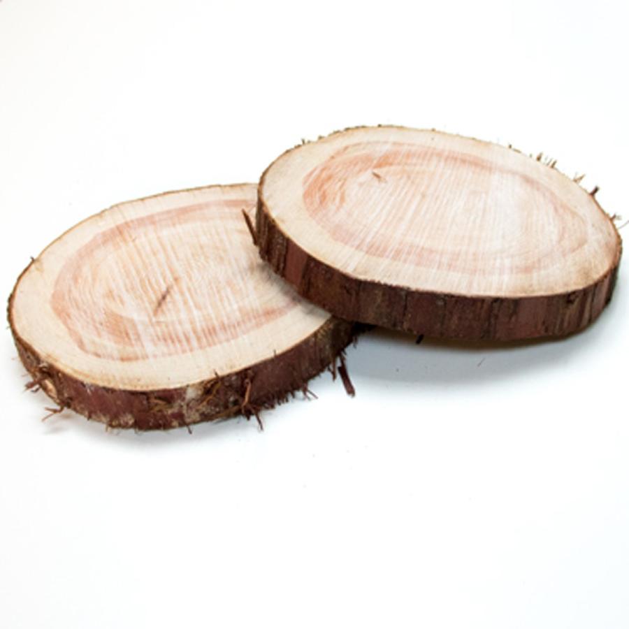 川島材木店 丸太の輪切り Lサイズ 2枚セット 約直径24x厚3cm 丸い木