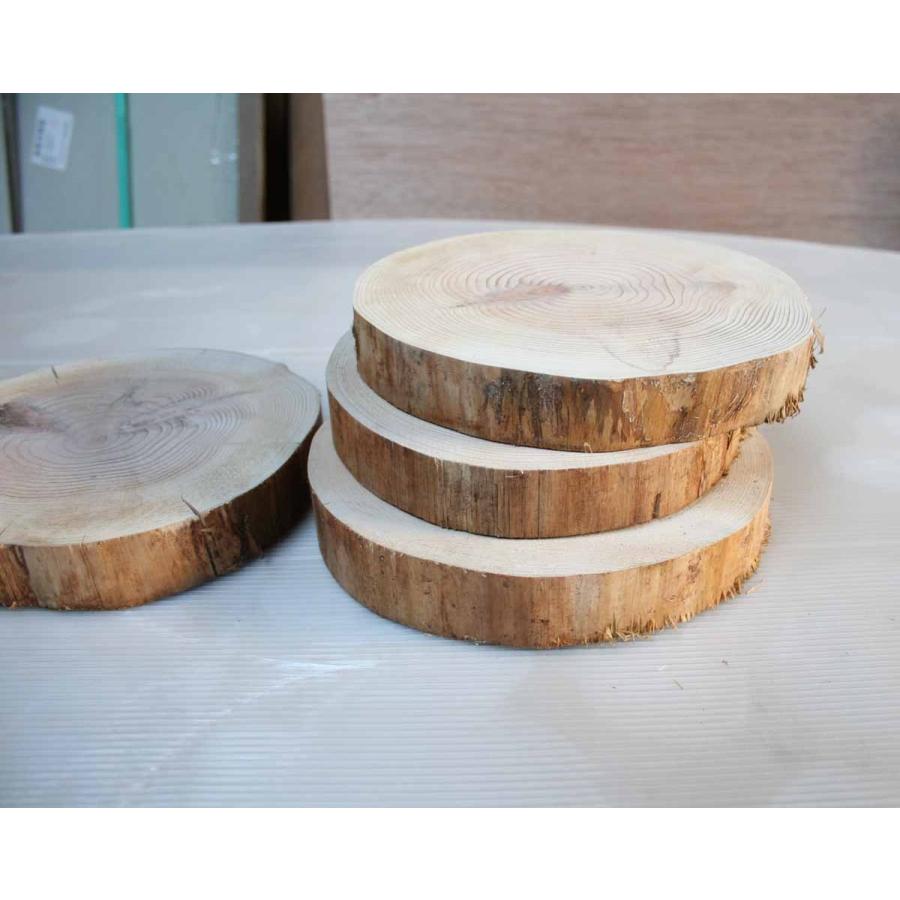 川島材木店 丸太の輪切り SML3枚セット 直径約18・21・24x厚3cm 丸い