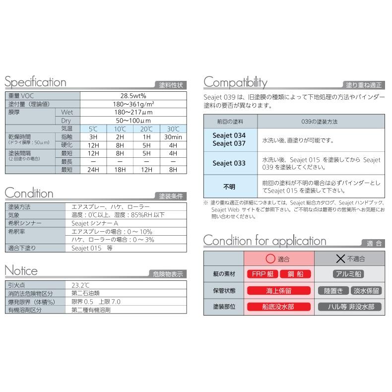 シージェット SEAJET 039 2L 3色 シリルタイプ 亜酸化銅入り船底 シージェット SEAJET 039 2L 3色 シリルタイプ 亜酸化銅入り船底