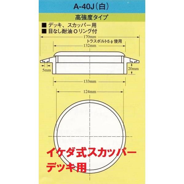 スカッパー デッキ A-40J 目無し イケダ式 外径133mm 船 排水 青いA