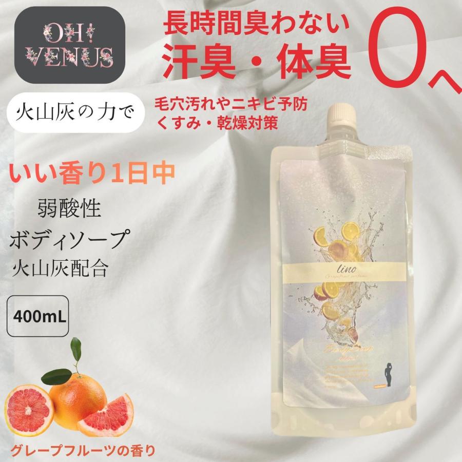 爆買 ボディソープ lino 火山灰配合 弱酸性 女性用 デオドラント 石けん 保湿 汗臭 体臭 加齢臭 臭い デリケート アンダーヘア ラクトン VIO（Yahoo!・石けん・ボディソープ通販 B-Style）