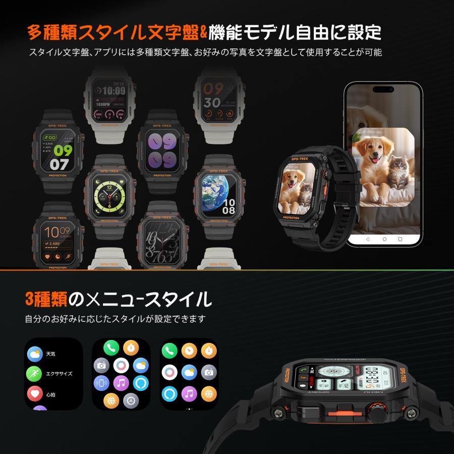 2025年 新登場 GPS連携】スマートウォッチ Bluetooth通話機能 1.75