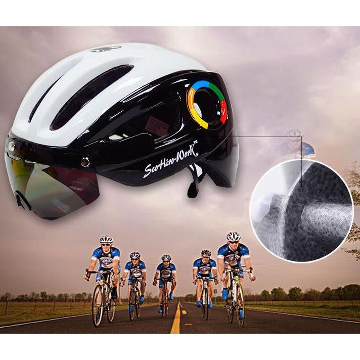 サイクルヘルメット 自転車ヘルメット サイクリングヘルメット 2017 Scorpio 超軽量 ゴーグル付き ttヘルメット 3色 レンズ デフォルト  グレーレンズ :7660550261:ベンキア - 通販 - Yahoo!ショッピング