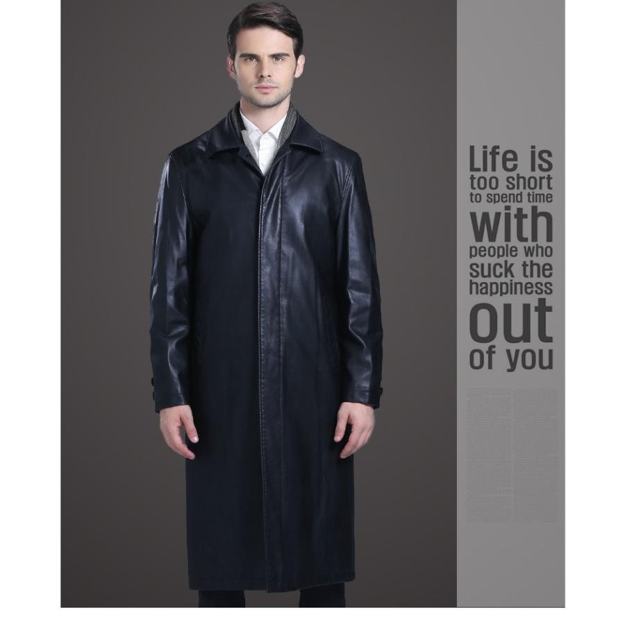 ２０１６新作 裏起毛 ミリタリーコート フェイクレザー メンズトレンチ