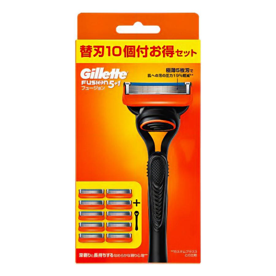 Gillette ジレット フュージョンマニュアル9B ホルダー付 替刃10個付