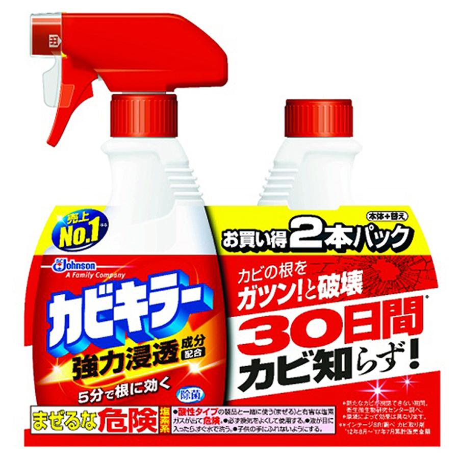人気定番 カビキラー 本体 詰替用ペアパック 400ml カビキラー カビ取り 3本パック 本体 520g 付け替え用520g×2本 お風呂用洗剤 詰め替え カビ除去スプレー 掃除