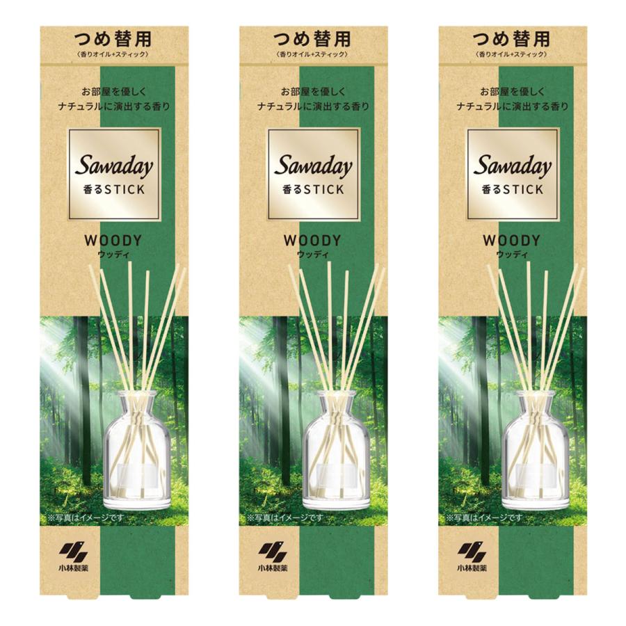 Sawaday 香るStick サワデー 香るスティック ウッディ つめ替用 70ml×3