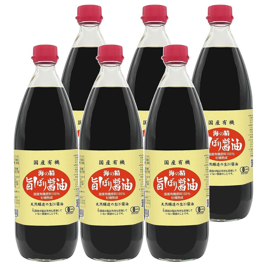 海の精 国産有機 旨しぼり醤油 1L×6本セット（Yahoo!・くすりの勉強堂）