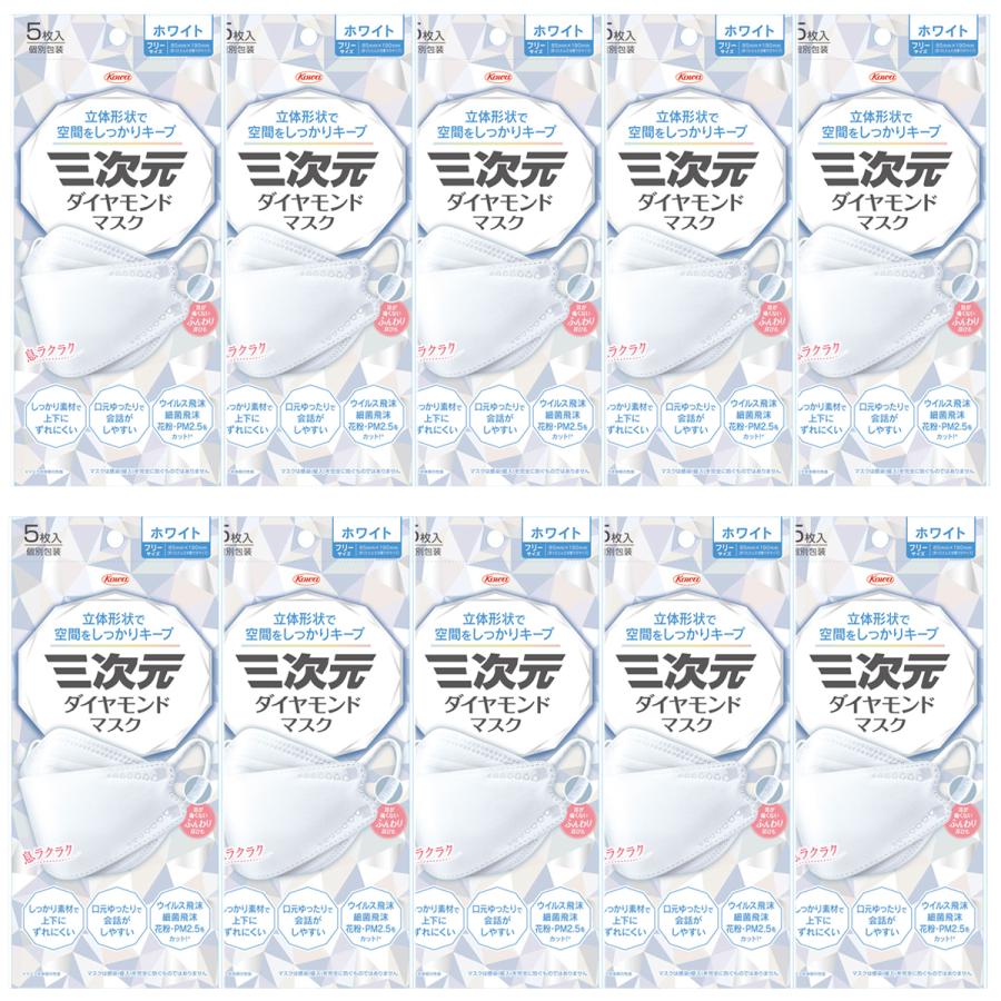 【新品未使用】ダイヤモンドライフ センテナリー サクヤシートマスク 5枚入×2箱 三次元マスク 三次元ダイヤモンドマスク フリーサイズ ホワイト 5枚入