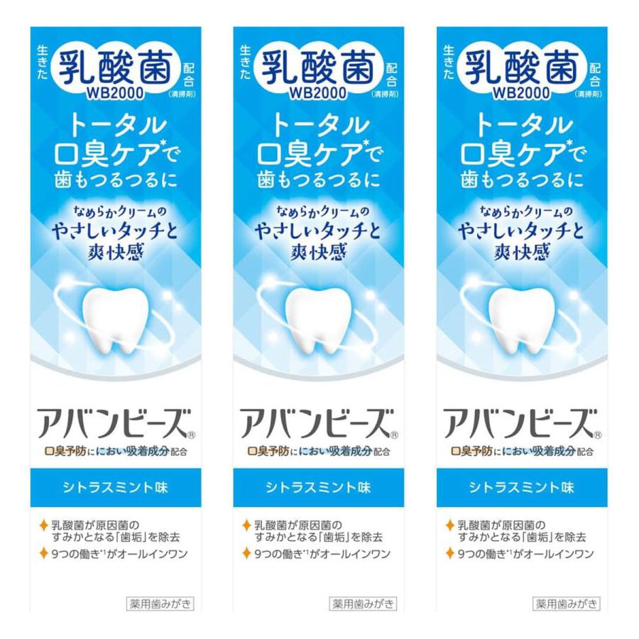 アバンビーズ トータル口臭ケア シトラスミント 80g×3個セット 医薬部外品 メール便送料無料 の商品画像