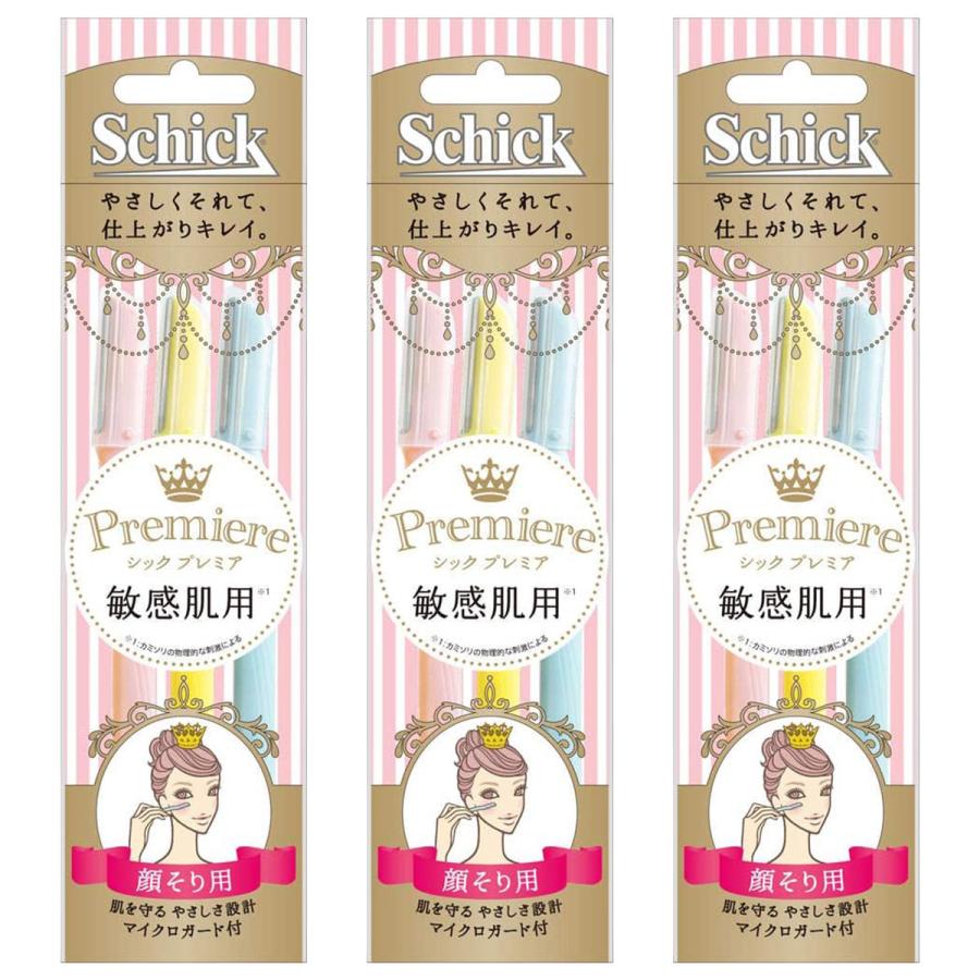 schick（シック） プレミア 敏感肌用Lディスポ 顔そり用(3本入)×3個