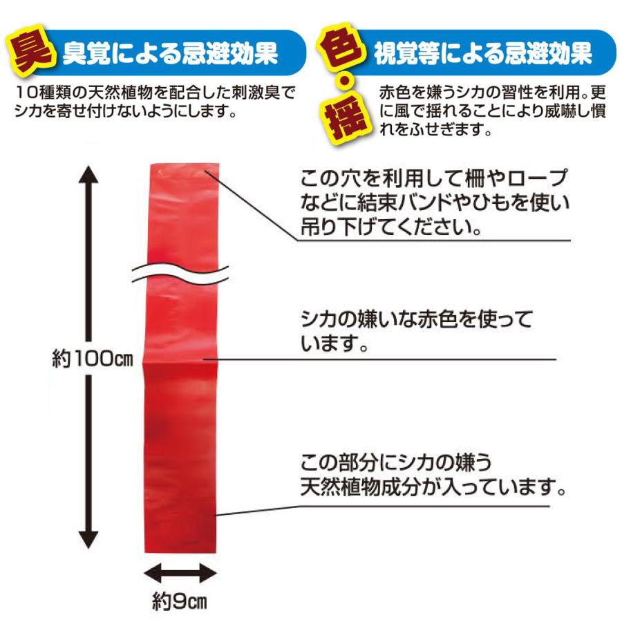 鹿 撃退 忌避剤 撃退シカ激臭シート3個入 4.5m用 鹿忌避剤 激辛臭が約２倍の強力タイプ 効果は１年間！ 鹿対策 鹿よけ 鹿駆除｜bennies｜03