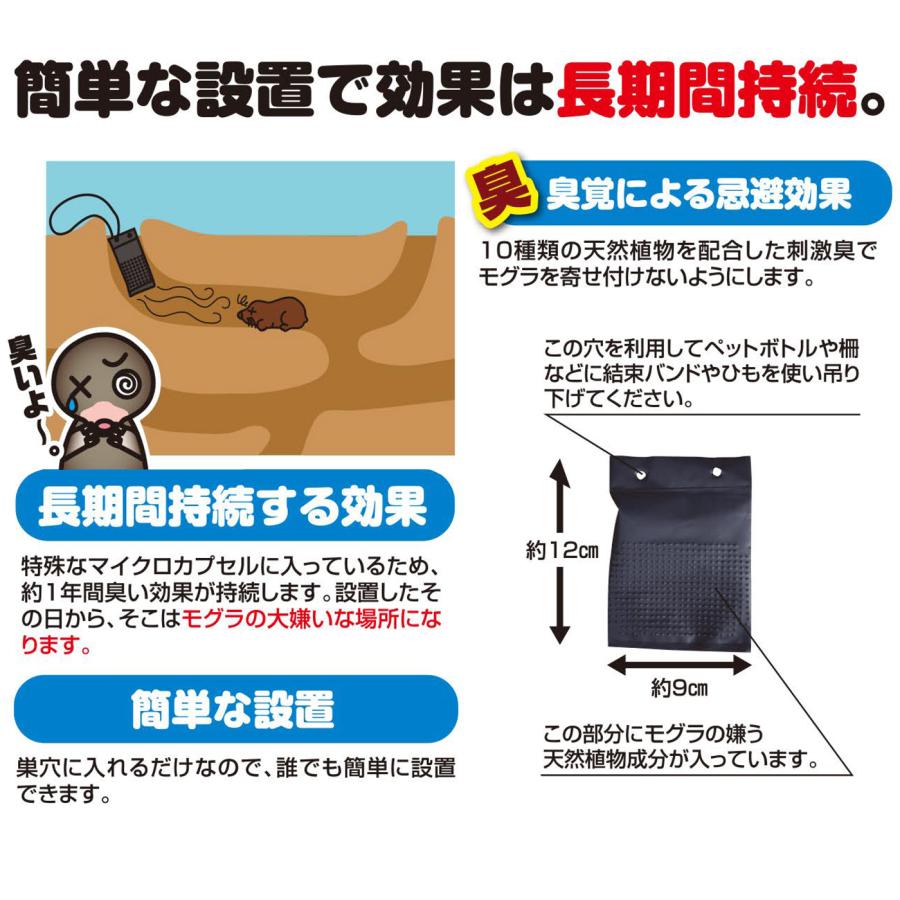撃退モグラ激臭シート 30個入 激辛臭が約２倍の強力タイプ 効果は驚きの１年間！ モグラ 撃退 忌避剤 撃退モグラ激臭シート 3個入 激辛臭が約2倍の強力