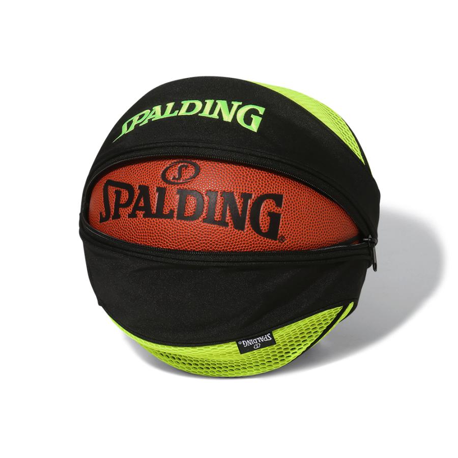 ボールバッグ ブリーズ ブラック×ライムグリーン 49-007LG | 正規品 SPALDING スポルディング バスケットボール バスケ バッグ ボールケース ボール バッグ 1個｜benorstyle｜04