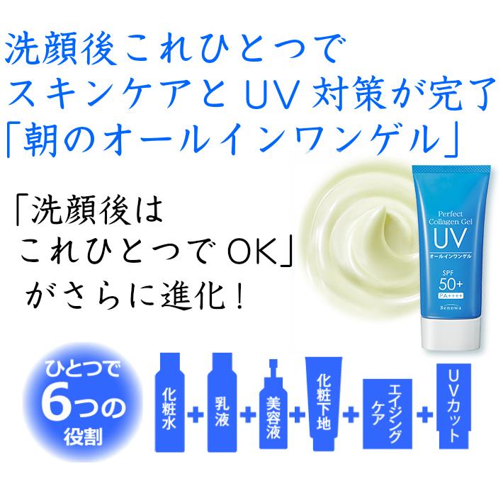 6個セット　日焼け止め SPF50+ PA++++ ビノワ コスメ パーフェクトコラーゲンゲルUV  60g  オールインワン　日焼け止めクリーム　mega｜benowa-cosme｜05