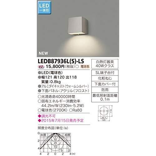 東芝ライテック LEDアウトドアブラケット LED一体形 表札灯・アクセントライト ウォームシルバー