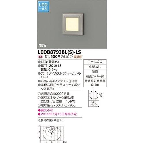 東芝ライテック LED一体形アウトドアブラケット 足元灯 ウォームシルバー 120×120