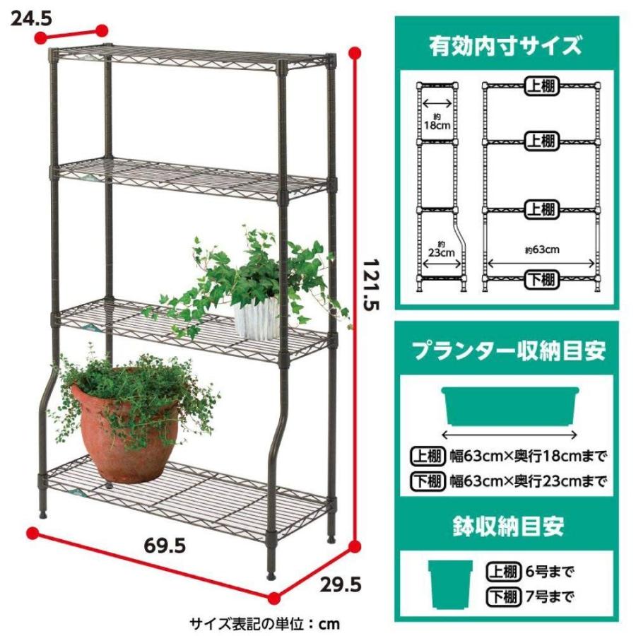 ルミナス ガーデンラック ポール径19mm 屋外使用可 ガーデニング専用ラック 4段 幅69 5 奥行29 5 上部奥行24 5 高さ12 Rsiaalhasanah Co Id