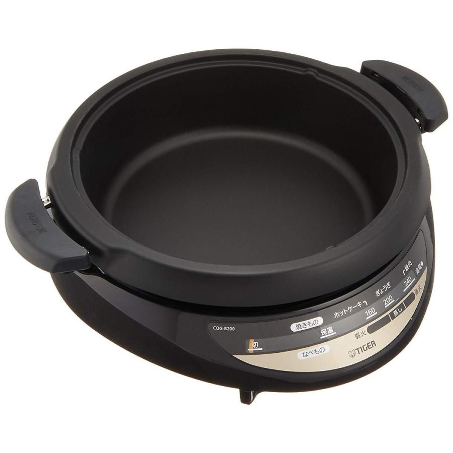 タイガー グリル鍋 3.7L プレート 2枚 タイプ 深鍋 焼肉 プレート 蒸し台 蓋 付き ブラウン CQG-B200-T プレート タイガー グリル鍋 7L 2枚 タイプ 深鍋 焼肉 蒸し台 付き ブラウン CQG B200
