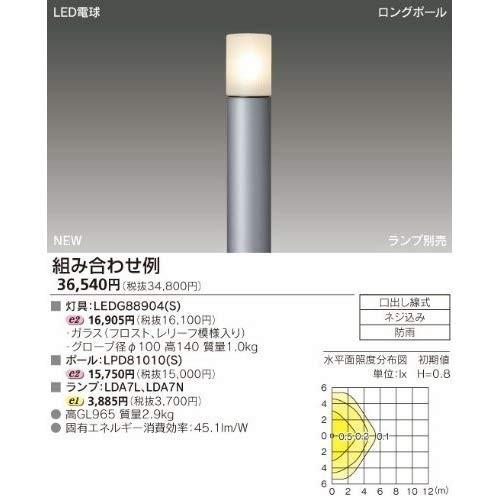 東芝(TOSHIBA)　LEDガーデンライト・門柱灯　(LEDランプ別売り)　LEDG88904(S)