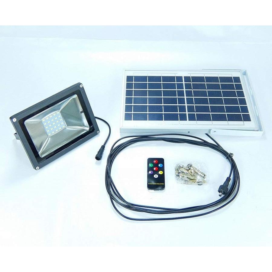 リモコン付き ソーラー 充電式 10W ハイパワー LED 投光器100W相当 ガーデンライトや歩道に 高光度SMD - 1