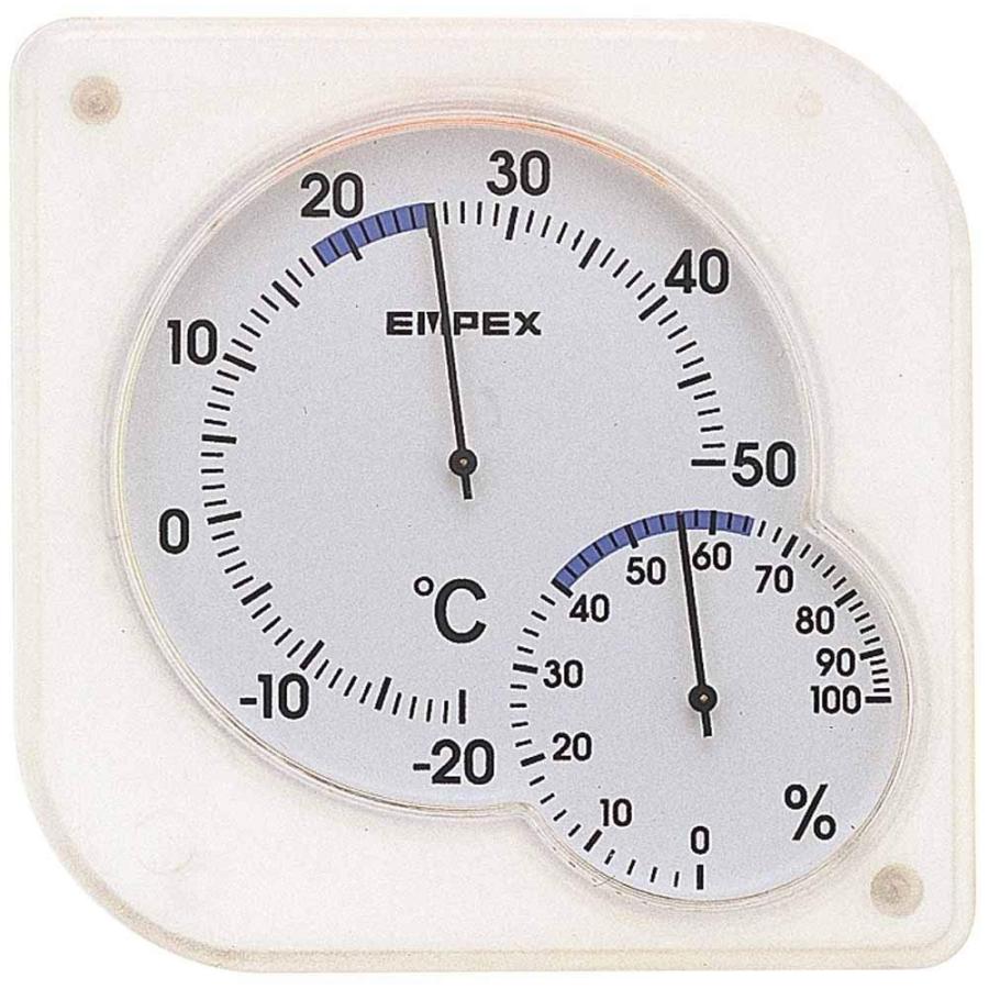 エンペックス 温度計 湿度計 シュクレミディ 置き掛け クリアホワイト TM-5601