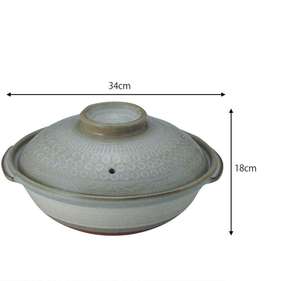 手数料安い 鍋 41 萬古焼 直火 レンジ オーブン対応土鍋 銀峯京三島11号浅鍋 34ｃｍ 3 7l Santo 新品 Riccardotramma Com