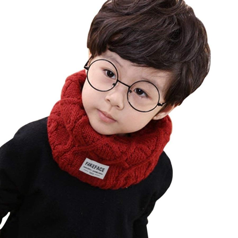 キッズスヌード 可愛い ネックウォーマー 厚手 ニット 毛糸マフラー 男の子 女の子 襟巻き 子ども 通園 通学