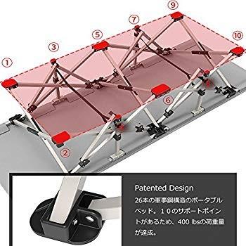 FLAMROSE キャンプ ベッド コット アウトドア ベッド キャンピングコット キャンピングベッド 簡易ベッド 折りたたみ式 イス 便利|benriithiban|03