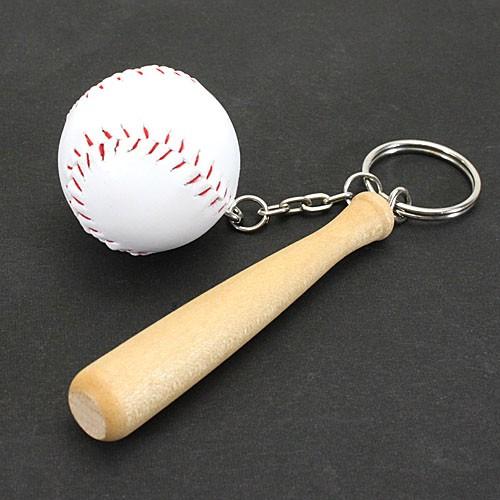 バットとボールのキーホルダー 野球 卒団 記念品 名入れ 野球キーホルダー バットとボールが超