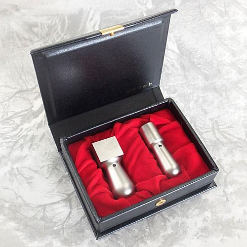 法人印鑑２本セット ケース付 チタン 代表者印 18mm 天丸 と角印24mm 天丸 KK-BOX ケース付き 会社設立 セット 会社印 会社 実印 など
